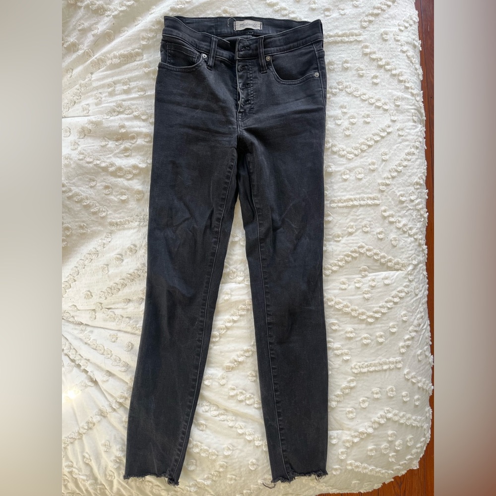 Black skinny leg madewell jeans